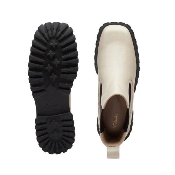 Clarks Stayso Rise Womens Ivory Leather Slip On Chelsea Boots Size: 8 NIB - Picture 6 of 6